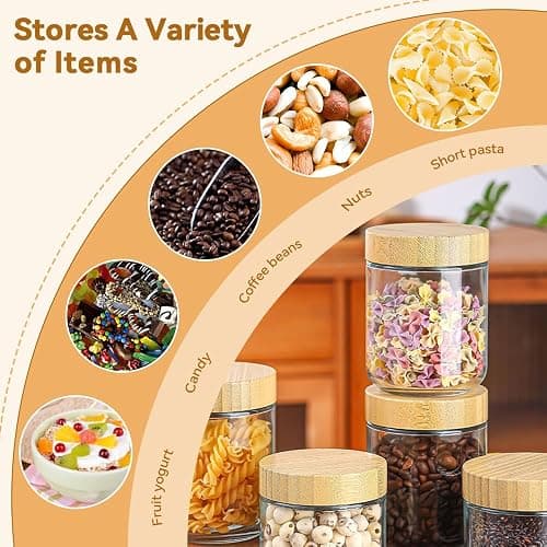 WEFHEF 4 Stück Aufbewahrung Gläser mit Deckel Overnight Oats Einmachgläser mit Schraubdeckel 500ml Meal Prep Gläser Vorratsdosen für Marmelade Sauerteig mit 8 Sticker + 1 Stift thumbnail 7