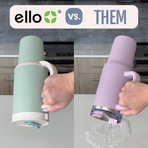 Ello Oasis 30 oz Tumbler with Handle & Retracting Straw | Reusable Insulated Stainless Steel Cup 100% Leakproof, Gifts for Teens Women Men | Keeps cold for 24 Hours, Cup Holder Friendly, Sweet Alyssum thumbnail 5