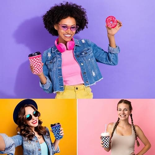 3 Pack Reusable Sleeve for Iced & Hot Drinks Cup, Neoprene Sleeve Compatible With Starbucks, Dunkin Coffee Cup (Brust Flower) thumbnail 6