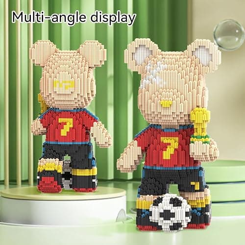 DAHONPA Football Sport Bear Micro Building Blocks Set (3450 Pieces), Bear Bricks Set Creative Home & Office Decor, Gift for Adults and Kids thumbnail 2