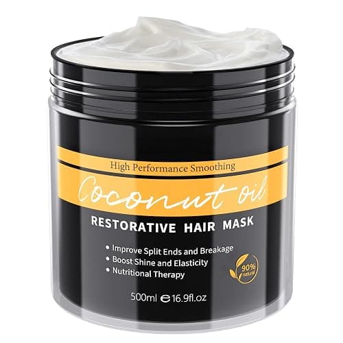 Hair Mask for Dry Damaged Hair, Deep Conditioning Treatment with Coconut Oil & Keratin, Moisturising Hair Repair Mask for Coloured, Curly, Frizzy & Bleached Hair, 500ml - Image 1