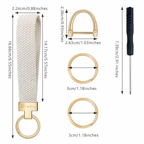 Hovmwey Elastic Wristlet Keychain for Women Men, Cute Car Key Chain, Braided Wrist Strap Lanyard for Keys ID Badges thumbnail 5