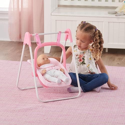 Badger Basket Doll Swing Carrier - Adjustable Toy Swing for 18 Inch Dolls with Sturdy Frame, Lightweight Portable Design, and Easy Assembly - Pretend Play Accessory thumbnail 2