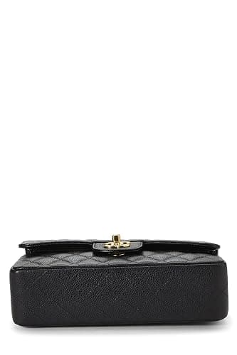Chanel, Pre-loved Black Quilted Caviar Classic Double Flap Small, Black thumbnail 5