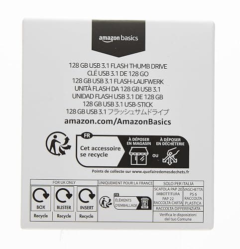 Amazon Basics 128 GB Ultra Fast USB 3.1 Flash Drive, Black thumbnail 8