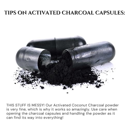 Schizandu Activated Coconut Charcoal Capsules – Vegan, Organic, Non-GMO, No Additives – 210 Count, X-Large Bottle thumbnail 8