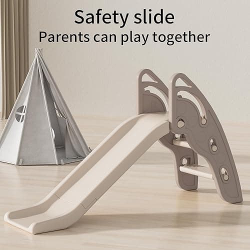 Toddler Slide Large Play Climber Slide PlaySet with Extra Long Slipping Slope Indoor Kids Slide Toddler Playground Toddler Slide Outdoor Toys for Toddlers (Brown) thumbnail 2