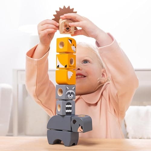 Melissa & Doug Blockables™ Farm and Woodland 2-Pack Bundle Connectable Wooden Building Blocks Preschool Play Set Toy thumbnail 8