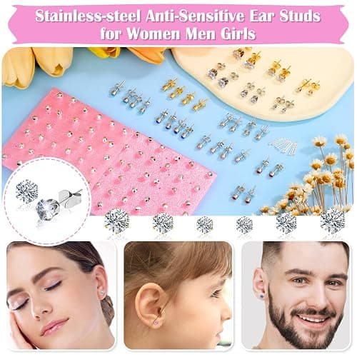 Ear Piercing Gun Kit, Reusable Ear Nose Piercing Gun Machine with Stainless Steel Piercing Earrings Studs, Crystal Earrings for At Home Salon Earlobe Cartilage Helix Tragus Piercing Tool Set thumbnail 5