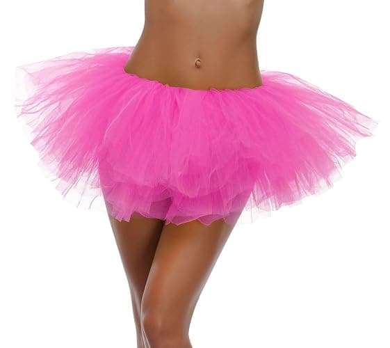 Women's, Teen, Adult Classic Elastic 3, 4, 5 Layered Tulle Tutu Skirt thumbnail 2