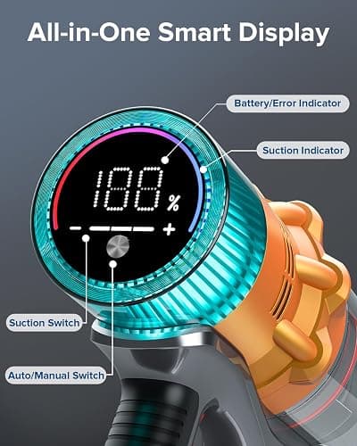 REBANIC S8 Cordless Vacuum Cleaner, 600W 48Kpa Up to 65mins Stick Vacuum Rechargeable, Wireless Lightweight Handheld Vacuum Cleaners for Home Pet Hair Carpet Hardwood Floor Car thumbnail 5