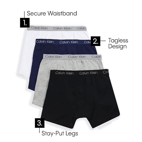 Calvin Klein boys Performance Boxer Brief Underwear 2-pack thumbnail 3