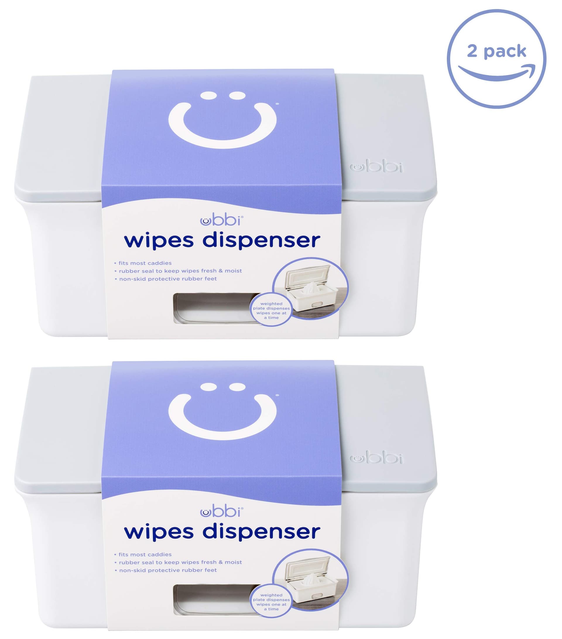 Ubbi Baby Wipes Dispenser with Weighted Plate and Secure Seal, Nursery and Baby Registry Essential to Keep Wipes Fresh, Gray / Gray Wipes Dispenser Set of 2 $72.40 ($72.40 / count) thumbnail 2