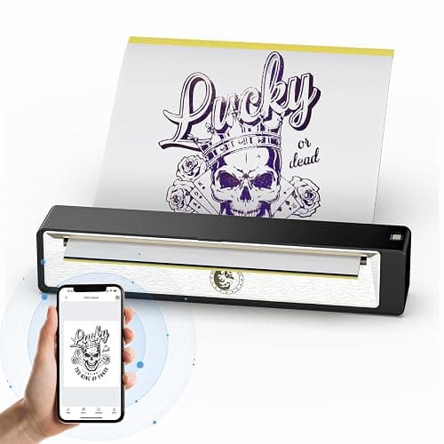 Wormhole Tattoo Stencil Printer, Wireless Bluetooth Tattoo Printer with 2500mAh Battery, Portable Tattoo Thermal Copier Machine Compatible with Smartphones & PC N202007 - Image 1
