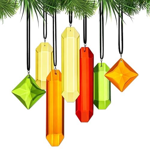 Set of 7 Colorful Crystal Ornaments for Christmas Window Hanging, Crystal Prisms Icicle Ornaments, Stained Gass Art Suncatcher for Indoor Window for Women thumbnail 9