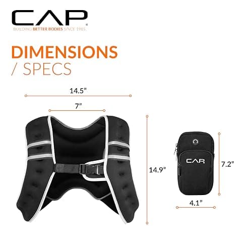 CAP Weighted Vest for Women & Men 8-30lbs – Reflective Fitness Vest for Walking, Running, Cardio, Rucking, & Strength Training Workouts, Multiple Colors thumbnail 5