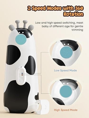 Megainvo Baby Nagelfeile Elektrisch Nageltrimmer Baby Nail File Trimmer Electric Fingernagelfeile Nagelschere Nagelknipser Nagelpflegeset Baby Maniküre Set für Neugeborene, Newborn Baby Essentials thumbnail 2