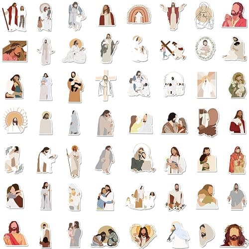 ROTY 100 Pcs Jesus Stickers Aesthetic Christian Stickers, Religious Cross Faith Waterproof Vinyl Gifts for Phone, Water Bottle, Luggage, Laptop, Adults Teens thumbnail 4