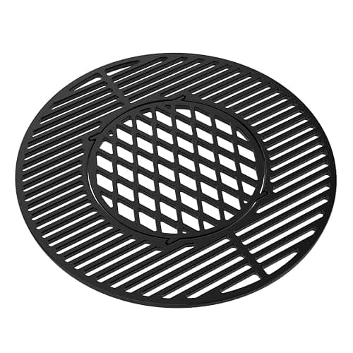 onlyfire 2-in-1 Cast Iron Grill Grate Replacement Weber Gourmet BBQ System | For Weber 22inch Kettle Charcoal Grills - Image 1