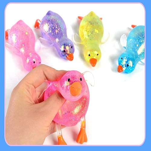 Glitter Cute Duck Squishy Sugar Stress Ball,Soft Duck Stress Relief Sugar Ball Squishy Ultra Squishy and Moldable Slow Rise Relaxing Sensory Fidget Stress for Anxiety Relief (Pink) thumbnail 5