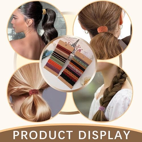 Boho Hair Ties 48pcs,Hair Accessories for Women, Hair Tie Bracelets,Ponytail Holders for Girls with Thick and Thin Hair,Soft Dual-Use No-Damage Ties,Mother's Day, Valentine's Day, Christmas gifts thumbnail 4