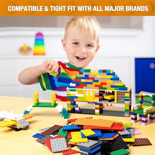 MANNIDOO 110 Pieces Classic Building Plates, 11 Sizes Small Baseplates Multipacks - Compatible with All Major Brands Pieces, Flat Platform Base for Moc Building, Light Grey thumbnail 2
