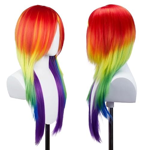 Aqltidiz Rainbow Synthetic Long Straight Colorful Cosplay Wig - Gorgeous Outfit for Anime Costume Party - Image 1