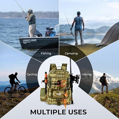 KastKing BaitSpace 50L Fishing Tackle Backpack with Removable Bait Binder,2 Rod Holders Storage Fishing Gear and Equipment thumbnail 9