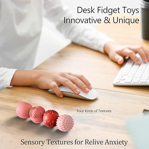 luckdoor Silicone Magnetic Balls Fidget Toys for Adults & Teens,4PCS Stress Relief Sensory Toys for Autism ADHD Anxiety,Fun Textures Gadgets,Office Desk Toy,Stocking Stuffers for Men Women Teen Gifts thumbnail 4