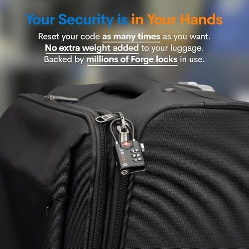 TSA Approved Cable Luggage Locks, Re-settable Combination with Alloy Body thumbnail 9
