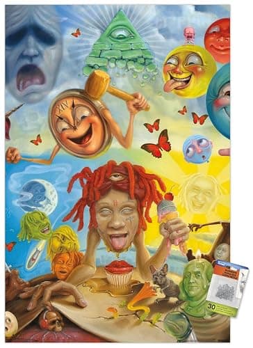 Trends International Trippie Redd - Art Wall Poster, 22.37" x 34.00", Poster & Push Pin Bundle - Image 1