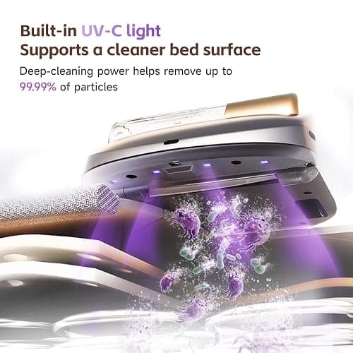 CREATULIZE X1 Robot Bed Vacuum, Automatic Mattress Vacuum Cleaner with Intelligent Path Planning, UV-C Light, HEPA Filter, One-Click 100% Dust & Pet Hair Removal for Bed, Mattress, Sofa, Carpet thumbnail 5
