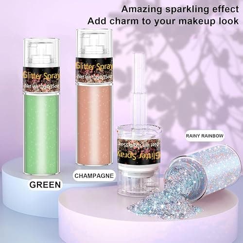 Hair and Body Glitter Spray, 1PC Glint-Rainbow Glitter Hairspray Dry Powder Makeup for Clothes, Festival Rave Prom Loose Sparkle Powder,Holographic Ultra Fine Resin Glitters for Crafts (Glint-Rainbow) thumbnail 5