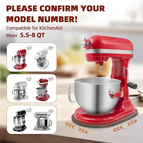 Mixer Slider Compatible with 5.5-8 QT Kitchen Aid Stand Mixers, Kitchen Countertop Storage Mover Sliding Caddy Mixer Slider Mat for Kitchen Aid Stand Mixer Accessories Attachment (Pine Wood - Brown) thumbnail 4