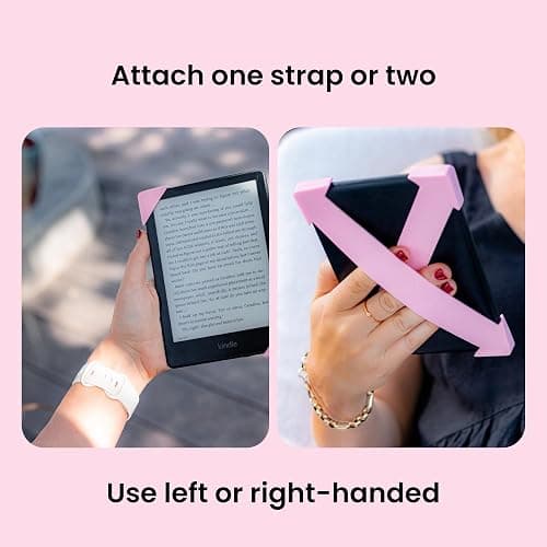 Strapsicle Silicone Hand Strap – Paperwhite Gen 11 (6.8”) & Gen 12 (7”), Colorsoft – Large – 2-Pack – Blush – Comfy Alternative to Case or Cover thumbnail 5