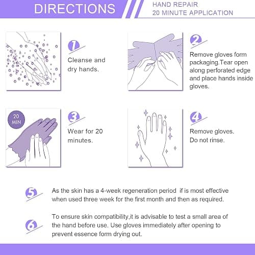 Liefiet Hand Peel Mask Moisturizing Gloves 5Pack, Hydrating Hand Masks Repair Dry Cracked Hands, Skin Moisturizer for Soft and Smooth Touch thumbnail 7