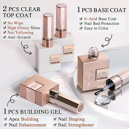 Double Rhythm 28Pcs 0.5Oz Gel Nail Polish Set Same Color Same Bottle Soak Off Gel Polish Kit Nail Art Manicure Salon DIY at Home for Women (Burgundy Green Collection-T24-1) thumbnail 6