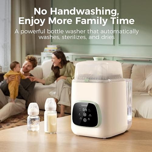 Momcozy KleanPal Pro All-in-One Bottle Washer, Sterilizer & Dryer - Matte | New Matte White Design, 26 Powerful Spray Jets, 9 Cleaning Modes, 72 Hours Storage, built for new parents' everyday feeding thumbnail 2