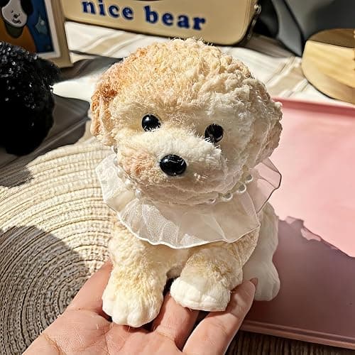 Big taba Squishy Dog, Handmade Squishy Dog Stress Relief Toy for Adult/Kids, Cute & Soft Teddy Dog Design, Perfect Squeeze Toys Gift for Relaxation and Fun(Cream Color) - Cream Color a - Teddy - Image 1