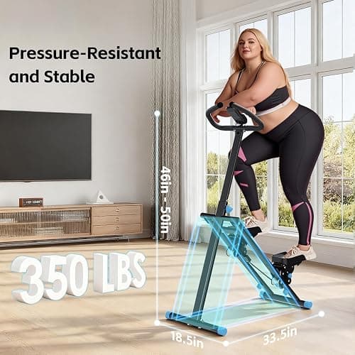 Mdeam Stair Stepper for Home, Vertical Stepper with Extended Step Area, Folding Stair Climber with Grab Bar for Full Body Workout, Fitness Equipment for Home Office (Black) thumbnail 6