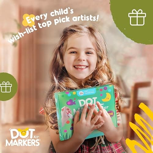 Jar Melo Washable Dot Markers, 6 Colors Dot Paints with 108 PDF & 10 Physical Activity Papers, Non-Toxic Bingo Daubers for Toddlers 1-3 2-4 - 6 Colors thumbnail 6