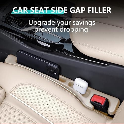 EnzeroTools Car Seat Gap Filler, 2-Pack No-Drop Seat Side Gap Seam Filler Organizer with Phone Holder, Universal Fit Fill The Gap Between Seat & Console, Perfect for Car, SUV, Truck thumbnail 2