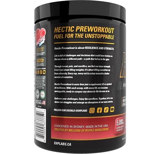 EHP Labs OxyShred Non Stim Pre Workout Powder – Caffeine Free Preworkout for Women & Men – Non Stimulant Thermogenic & Energy Support – Focus & Metabolism Support – Peach, 33 Servings thumbnail 3