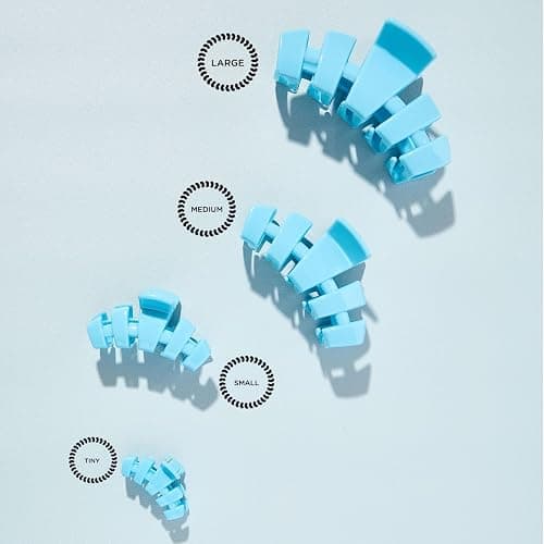 TELETIES - Large Hair Clip - For Thick to Super-Thick Hair - Strong Grip, Bendable Teeth, Comfortable Curved Design - For All Hair Textures - Summer Sky thumbnail 6