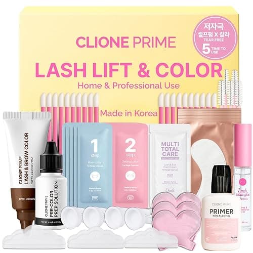 Korean At Home Eye Lash Lift and Color Kit Professional Brow Lamination and Color Kit Eye Lash Color Brown Eye Brow Color Kit - Image 1