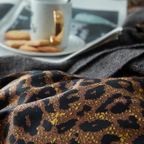 Lanqinglv Bettwäsche 200x200 Leoparden Braun Leo Bettwäsche aus Microfaser | Aesthetic ÖKO-TEX Bettwäsche Set Sexy Bettbezug mit Reißverschluss und 2 Kissenbezug 80x80,Wendebettwäsche für Allergiker thumbnail 7