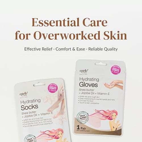 Epielle Hydrating Foot Mask 6 Pairs, Relieve and Soften with Shea Butter & Jojoba Oil, Deep Moisturizing Socks for Dry, Cracked Feet, Self Care Gifts for Women, Spa Kit, Stocking Stuffers thumbnail 7
