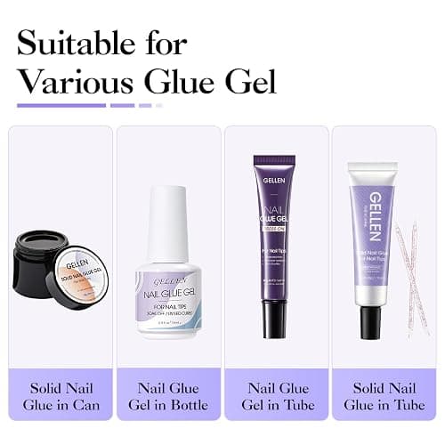 Gellen Nail Glue Remover for Press on Nails, 40ML UV Glue Remover, Non-Acetone Gentle Off for False Tips, Odorless Easy Debonder, Not for Gel Polish thumbnail 3