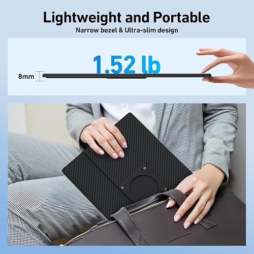 Laptop Screen Extender Monitor Portable - 16.1'' FHD 1200P Portable Screen for Laptops, 360° Rotating, Plug & Play, Detachable Stand, Height Adjustable Laptop Monitor Extender for Mac/Win/Phone/Tablet thumbnail 7