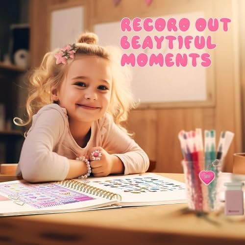 R RUCKERCO Girls DIY Diary 54 Pcs Diary Set, Toys for Ages 6 7 8 9 10 11 12 13, DIY Stationery Set, Thin Stickers and Little Girls Daily Supplies, Gifts for Teen Good Idea Choice thumbnail 5